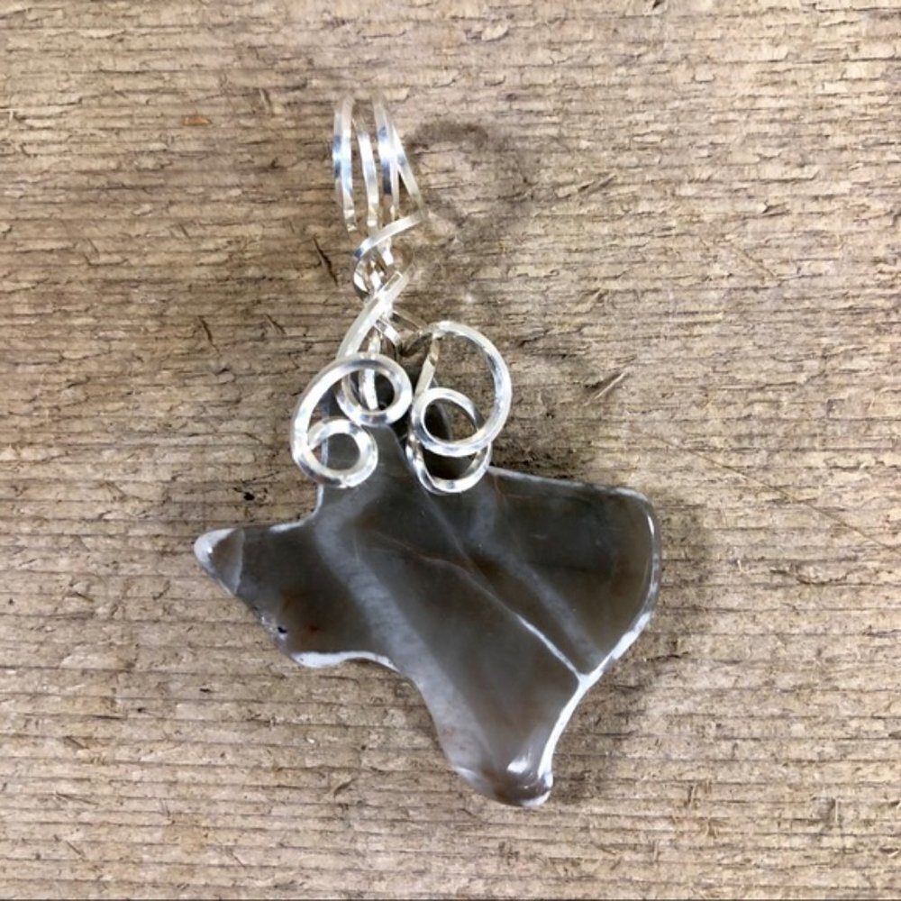 Texas Agate Wire Wrapped Necklace Pendant